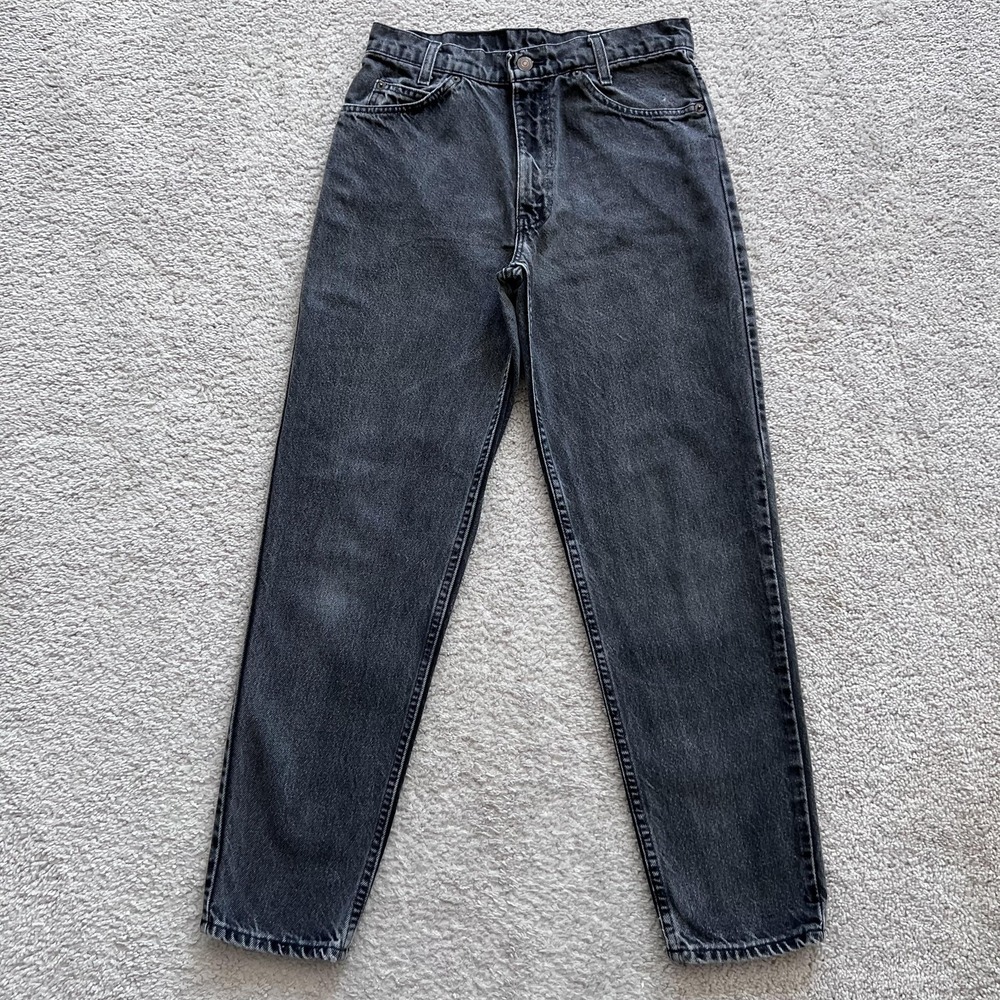 Vintage Levis 550 Student Jeans 30x30 Gray Charcoal Relaxed Tapered Orange Tab